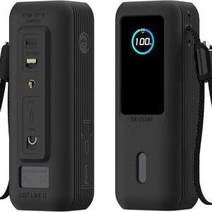 Silicone Case for Anker Laptop Power Bank (25,000mAh 165W) 1/4" Nut Hole,SD/SIM Card Storage, Display Protection&Dustproof, Travel Protective Cover Compatible with Anker Power Bank 165W/ A1695 (Black) | 25,000mAh, 165W, 1/4" Nut Hole, SD/SIM Card Storage, Display Protection, Dustproof