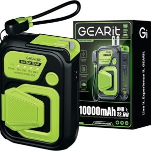 GEARit 3 in 1 10000mAh Magnetic Power Bank - Wireless Battery Pack with USB-C & Lightning Cables Fast Charging Portable Charger Compatible with MagSafe, Apple iPhone 15, 16, Pro, Max & Other Devices