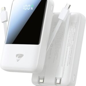 Aioneus 45W Portable Charger 20000mAh Power Bank Fast Charging Battery Pack Built in Cables Travel Essential Phone Charger Powerbank for iPhone 17 16 15 14 13 Samsung S25 S24 Google iPad MacBook