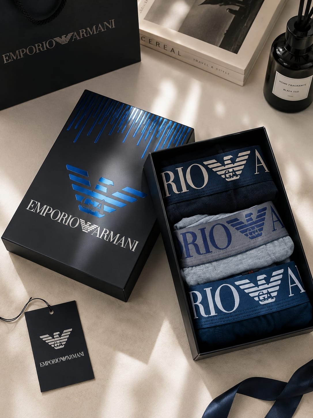 Men's Boxer Briefs 3-Pack Gift Box — Design 54
